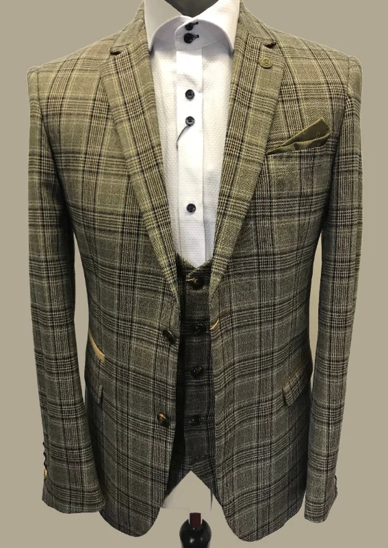 Men's Suits with Cuffed Trouser LegsMarc Darcy Enzo Checked Jacket