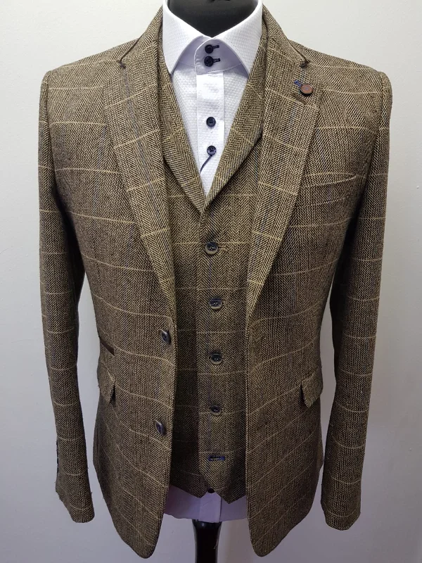 Men's Suits with Patch PocketsCavani Albert Brown Tweed Jacket