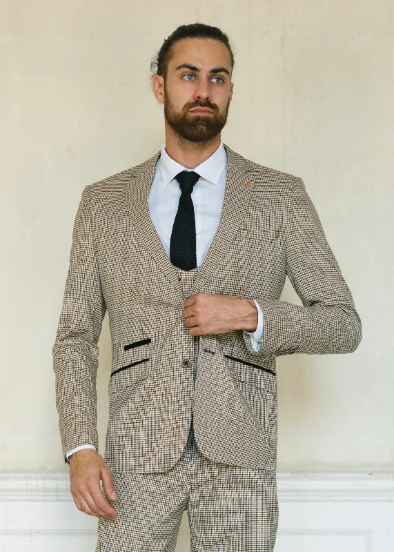 Men's Suits with Two-Button JacketsCavani Elwood Houndstooth Checked Jacket