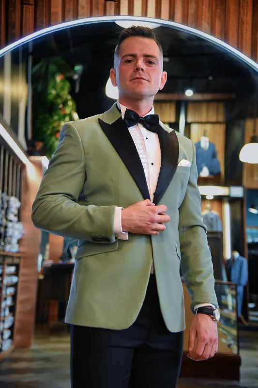 Luxurious Men's Silk-Lined SuitsRosa: Jade Tux Blazer