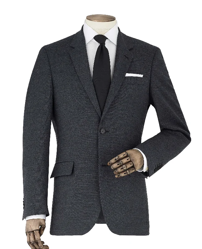 Men's Suits for Formal EventsDark Grey Wool-Blend Tailored Suit Jacket