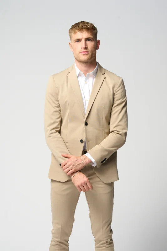 Comfortable Men's Stretch SuitsDen Originale Performance Blazer - Crockery