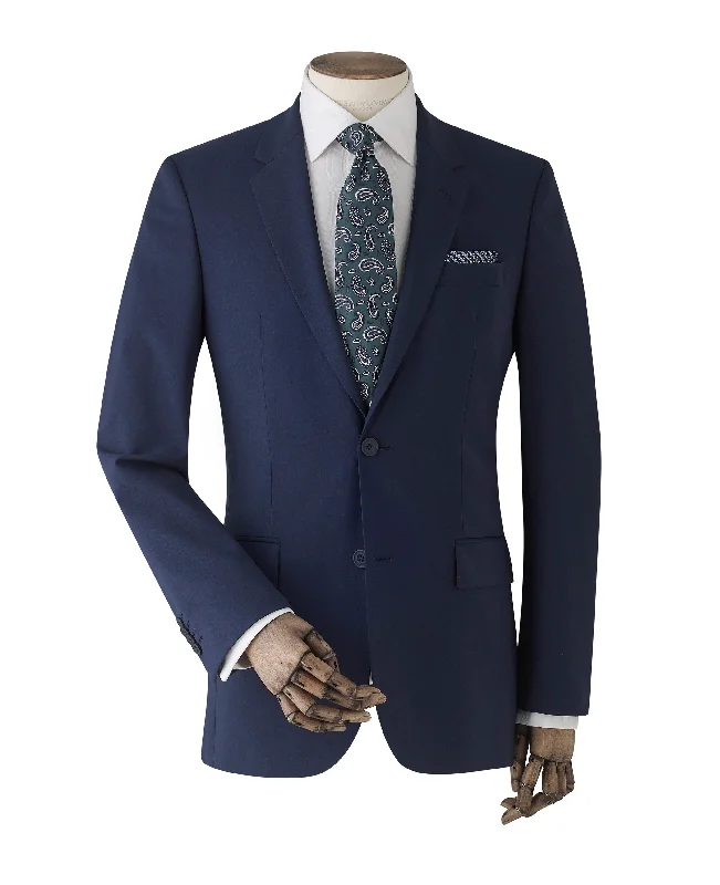 Men's Suits with Hidden PocketsNavy Wool-Blend Suit Jacket