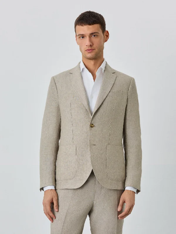 Men's Suits with Ventless JacketsPremium Blazer With Patch Pockets And Special Pin In Linen