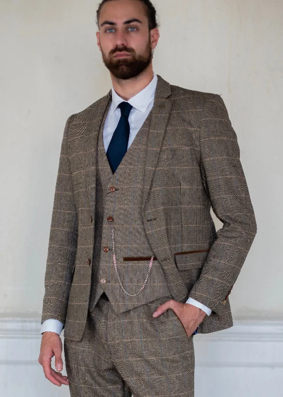 Practical Men's Machine-Washable SuitsMarc Darcy Ted Tweed Jacket