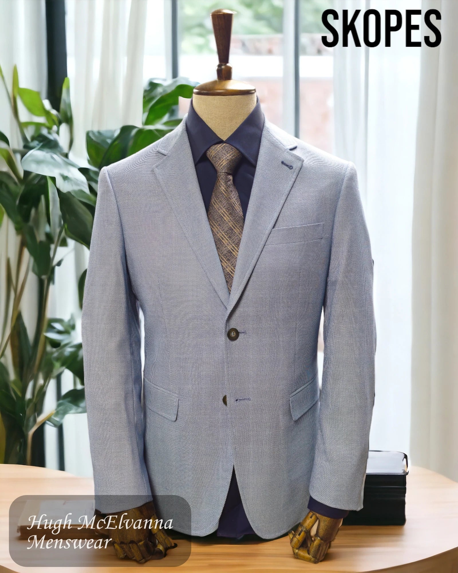 Men's Suits with Linen-Blend FabricsSkopes HARRY Lt. Blue Jacket - MM4740