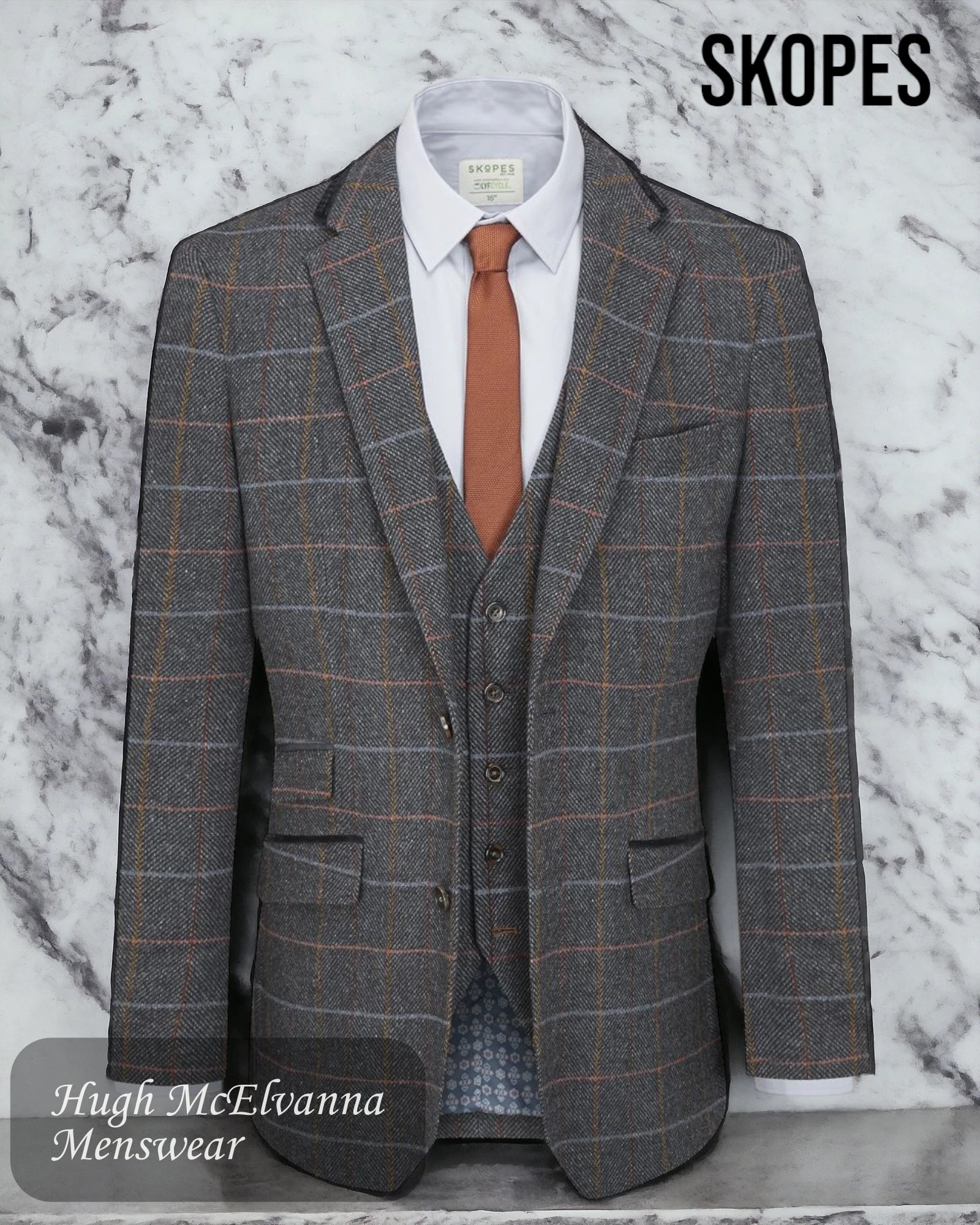 Stylish Men's Velvet SuitsDoyle Classic Check Jacket By Skopes Style: MM30034