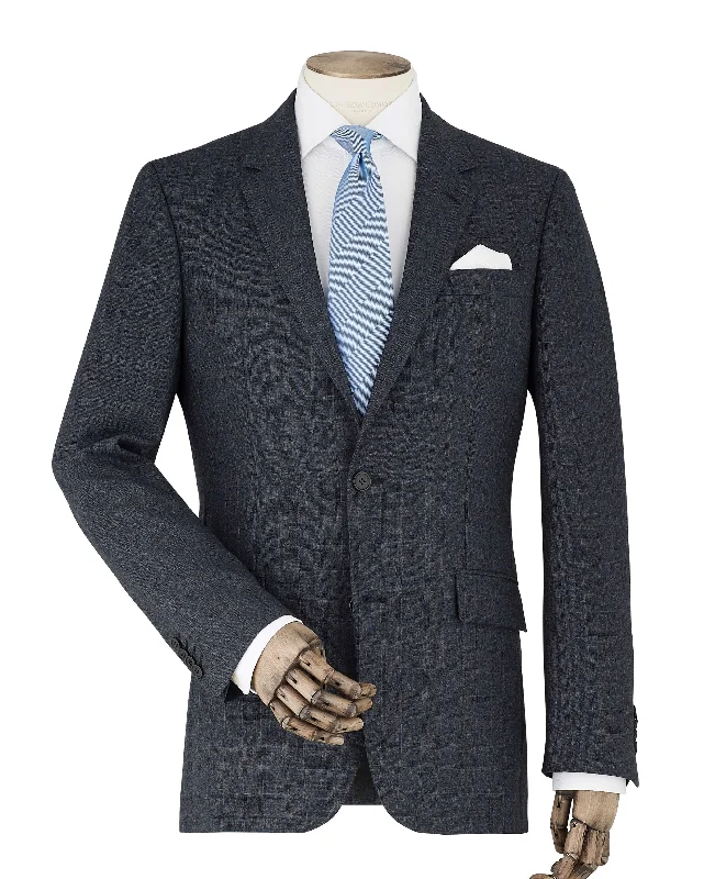 High-Quality Men's Custom SuitsGrey Check Wool-Blend Tailored Suit Jacket