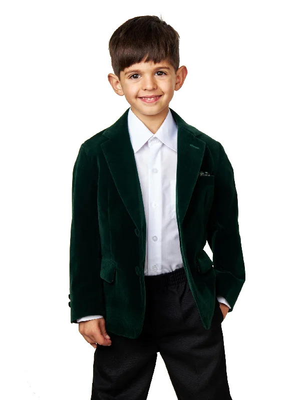 Men's Suits with Wide LegsGARY - KIDS GREEN VELVET BLAZER