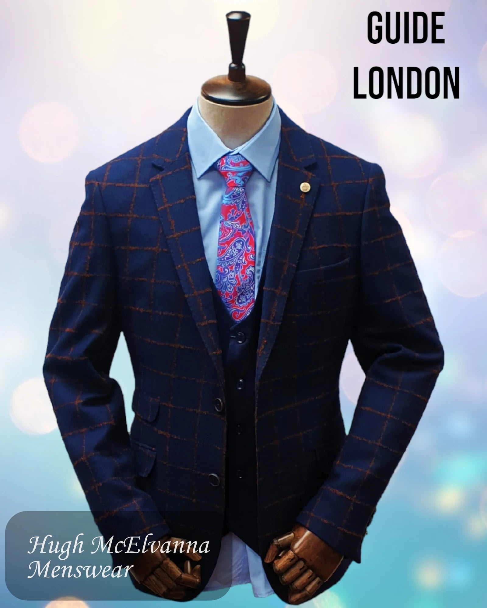 Comfortable Men's Stretch SuitsMen's Fashion Navy Check Blazer by Guide London Style: 3294