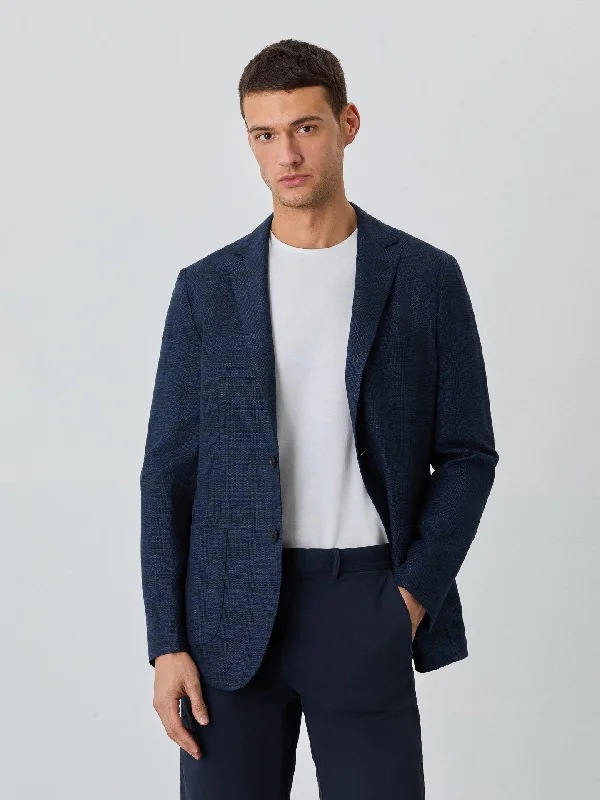 Men's Suits for Skinny MenUnstructured Plain Structure Blazer With Patch Pockets In Linen