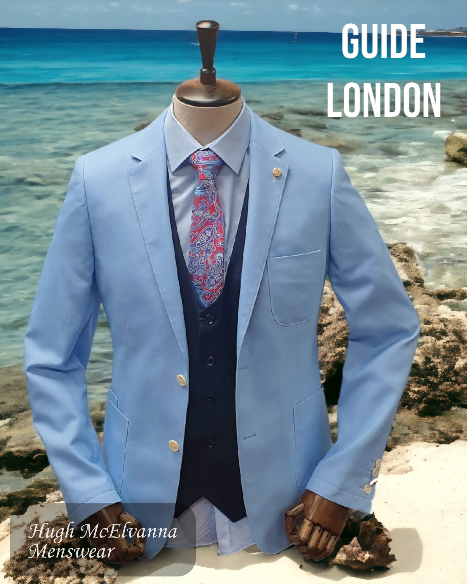 Essential Men's Business SuitsMen's Fashion Sky Blue Blazer by Guide London Style: 3200