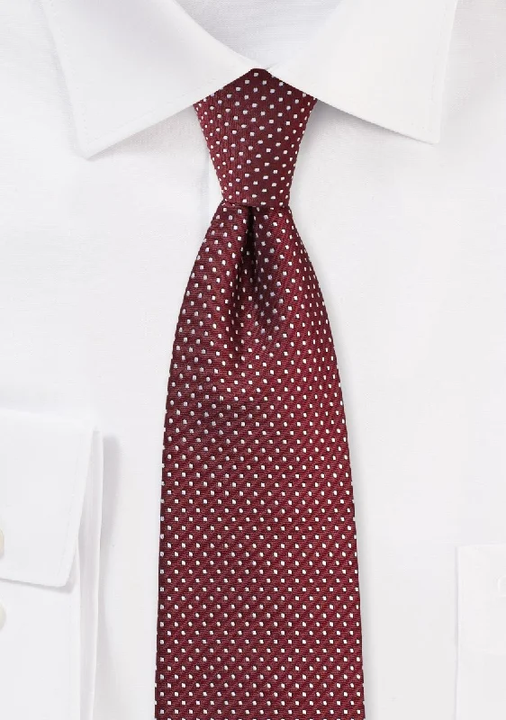 Burgundy Pin Dot Necktie