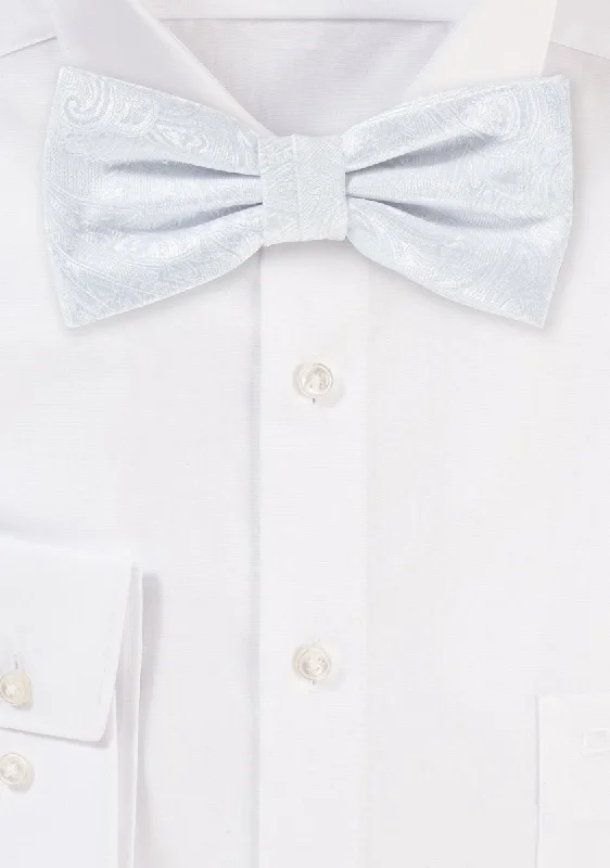 White Proper Paisley Bowtie