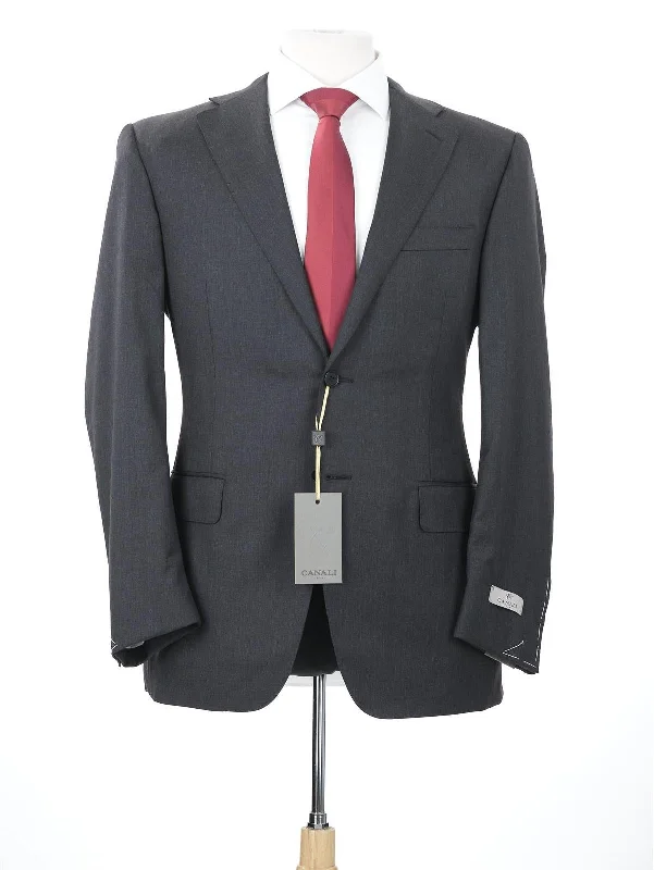 Canali 1934 Mens 46R Drop 7 Charcoal Gray 100% Wool Modern Fit 2 Piece Suit