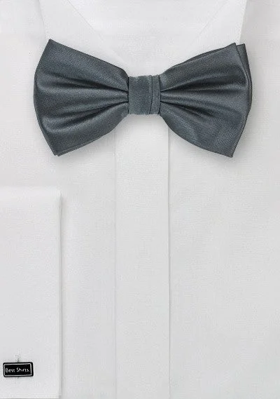 Smoke Gray Solid Bowtie