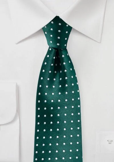 Dark Green Polka Dot Necktie