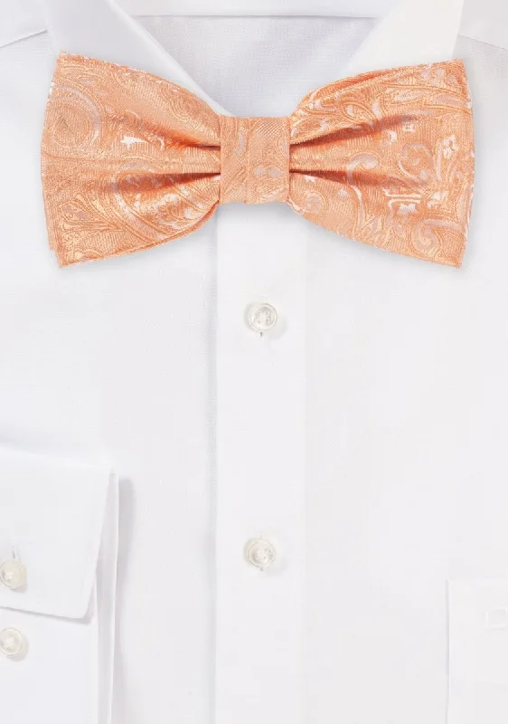 Peach Hued Summer Proper Paisley Bowtie