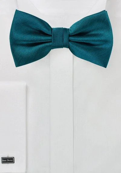 Teal Oasis Herringbone Bowtie