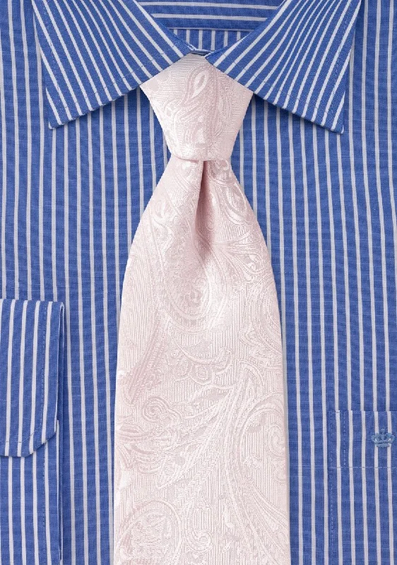 Blush Pink Proper Paisley Necktie