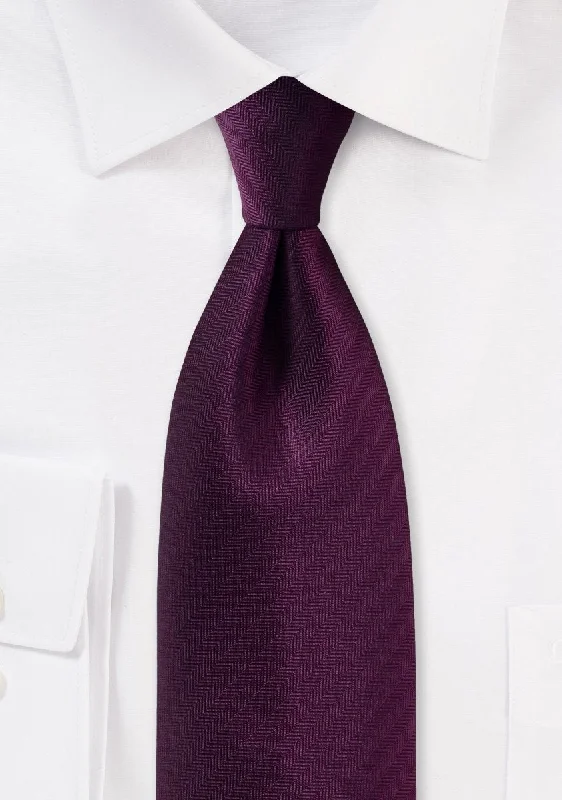 Grape Purple Herringbone Necktie