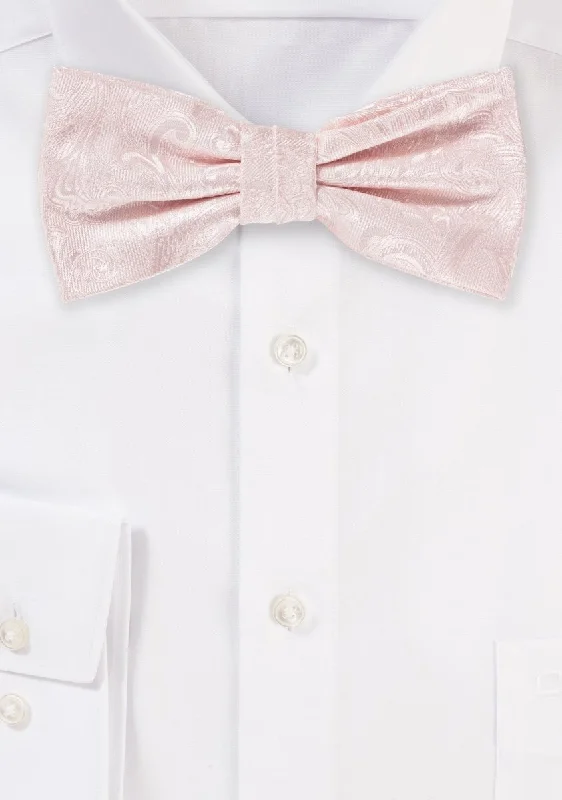 Blush Pink Proper Paisley Bowtie