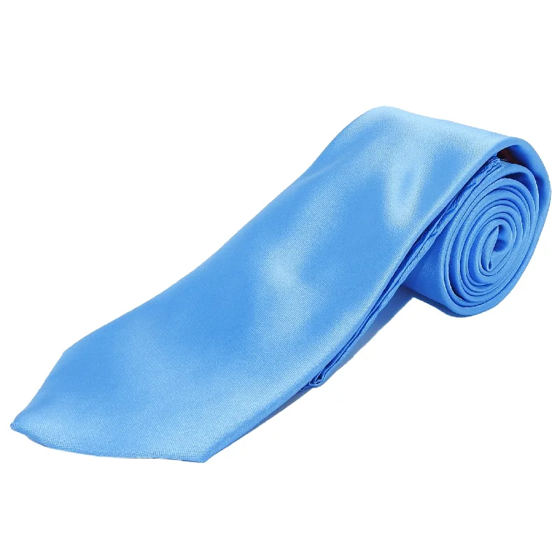 BLUE SOLID TIE/HANKIE SET