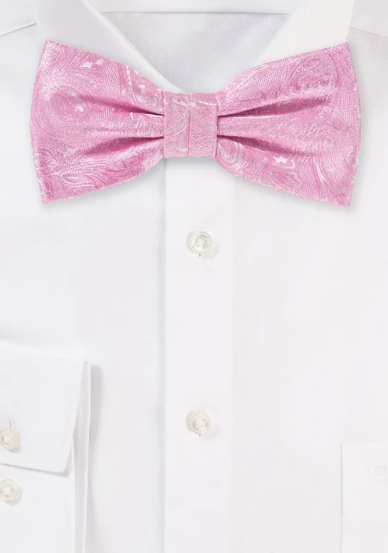 Carnation Pink Proper Paisley Bowtie