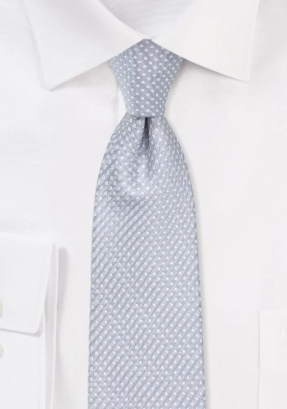 Soft Gray Pin Dot Necktie