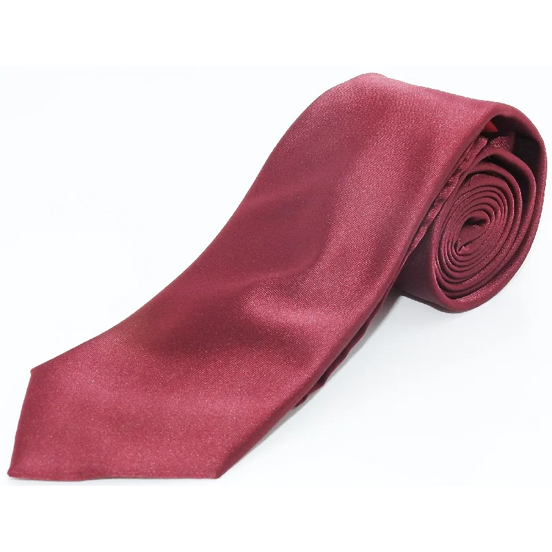 BURGUNDY SOLID TIE/HANKIE SET