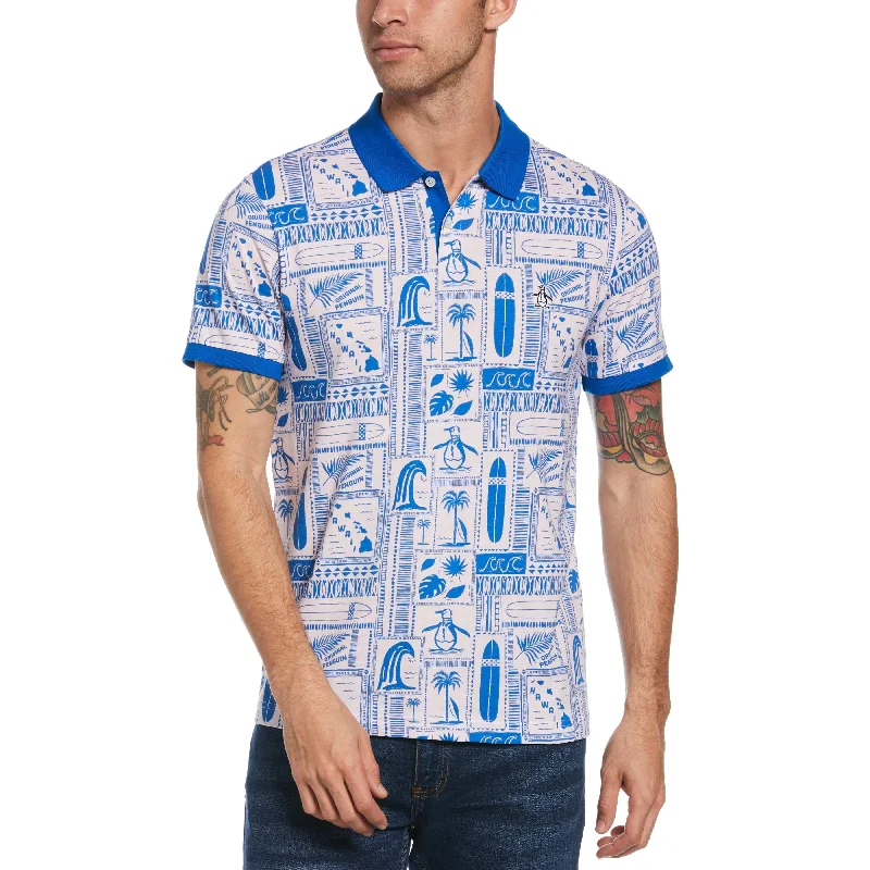 Men's Shirts for CampingAll Over Surf Print Polo