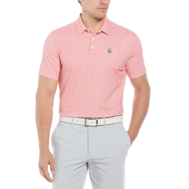 Men's Shirts with Scoop NecksAllover Pete Print Golf Polo