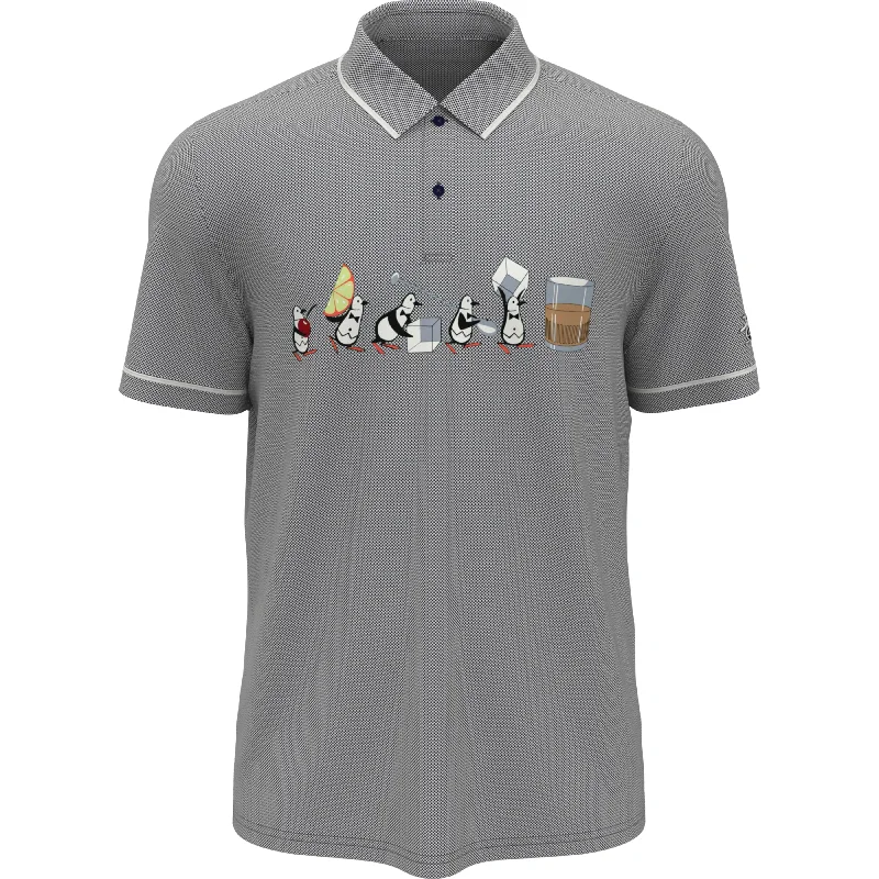 Men's Shirts with Pocket SquaresBarback Pete Print Piped Golf Polo