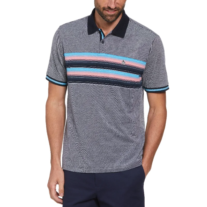 Men's Shirts with Hook-and-Loop ClosuresBirdseye Pique Coolmax® Stripe Polo