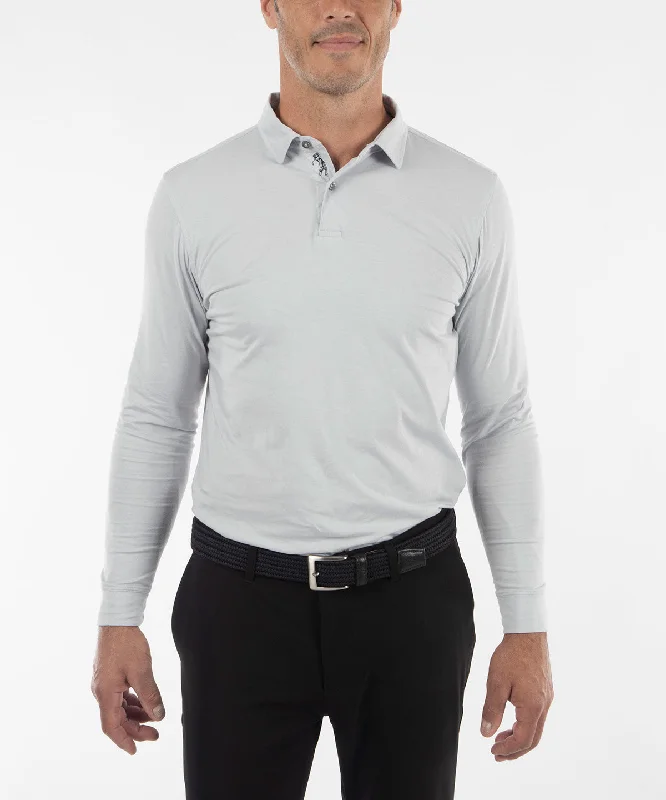 Casual Men's Button-Down ShirtsUltra-Light Peruvian Cotton Long-Sleeve Polo Shirt