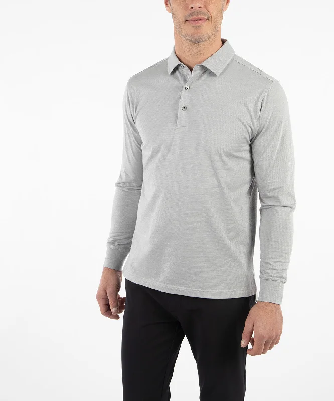 Men's Monochrome Shirts for a Minimalist VibeLiquid Stretch Cotton Long-Sleeve Polo Shirt