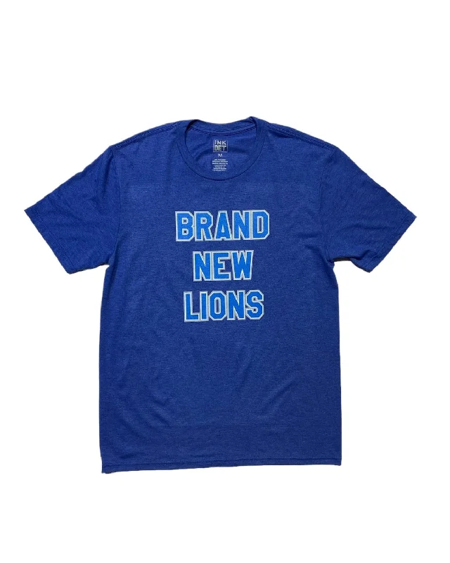 Durable Men's Work ShirtsInk Detroit - Brand New Lions Tri Blend T-Shirt - Heather Royal Blue