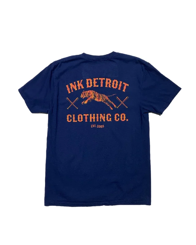 Men's Dressy Shirts for Formal EventsInk Detroit Clothing Co. Tiger T-Shirt - Pigment Dyed - Navy