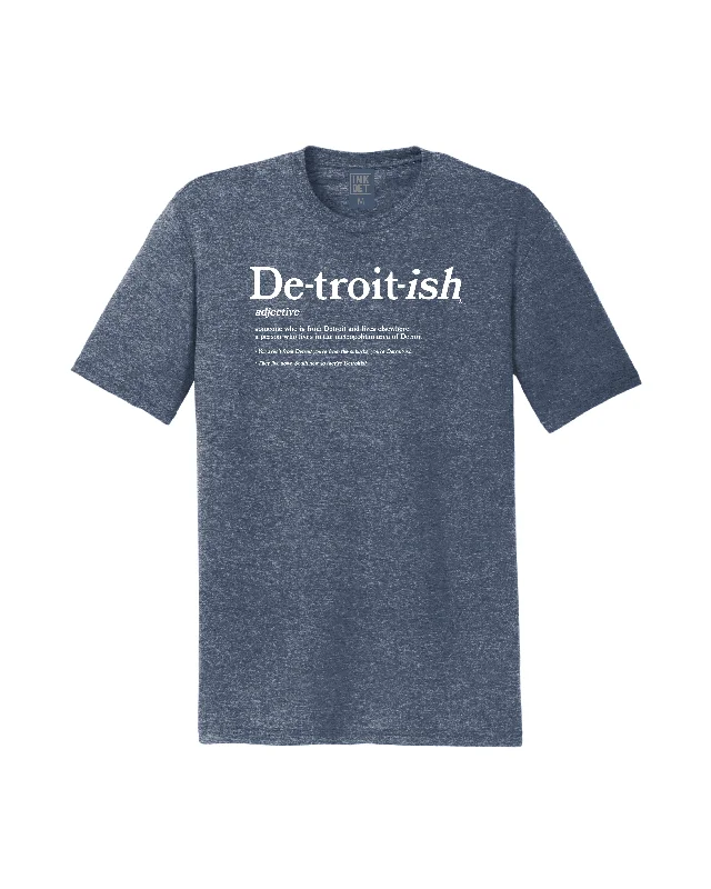 Men's Shirts with Velcro ClosuresInk Detroit - Detroitish Defined Tri Blend T-Shirt - Heather Navy