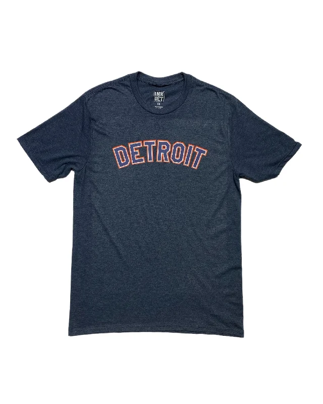 Men's Shirts for HikingInk Detroit Orange & Navy Print T-Shirt - Heather Navy