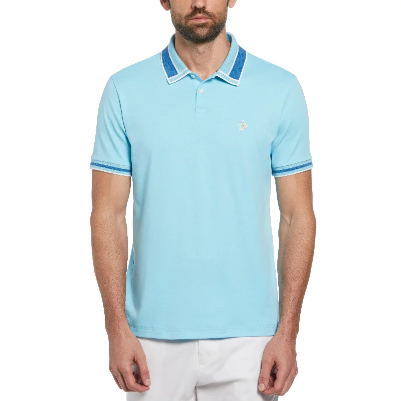 Men's Shirts with Double-Breasted DesignsInterlock Novelty Collar Polo