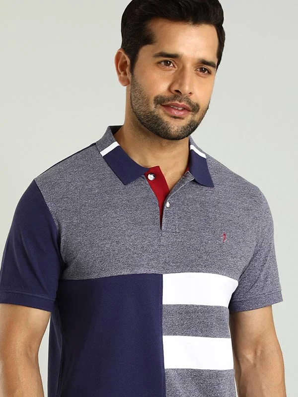 Men's Shirts with Snap ButtonsMen Color Block Polo T-Shirt