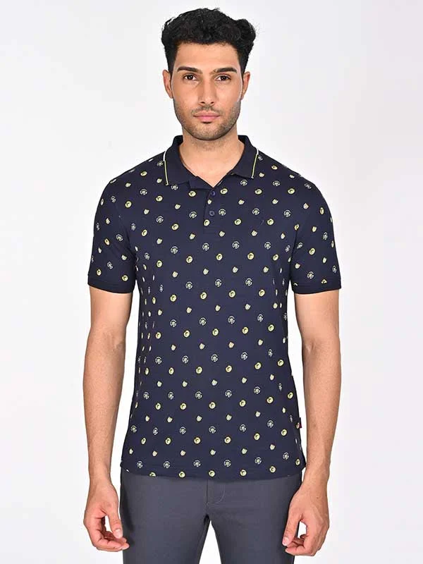 Men's Shirts with Surplice HemlinesMen Printed Polo T-Shirt