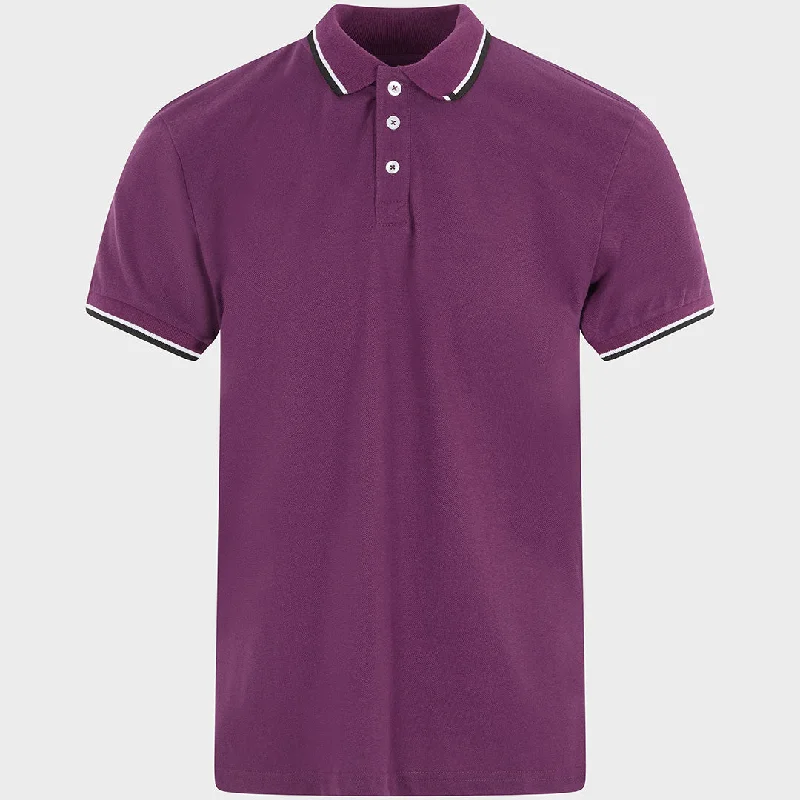 Breathable Men's Mesh TopsMen`s Tipped Collar Polo Plum