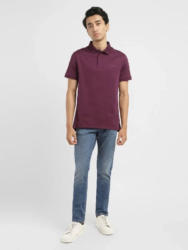 Men's Shirts with Embellished HemlinesMen's Solid Slim Fit Polo T-shirt