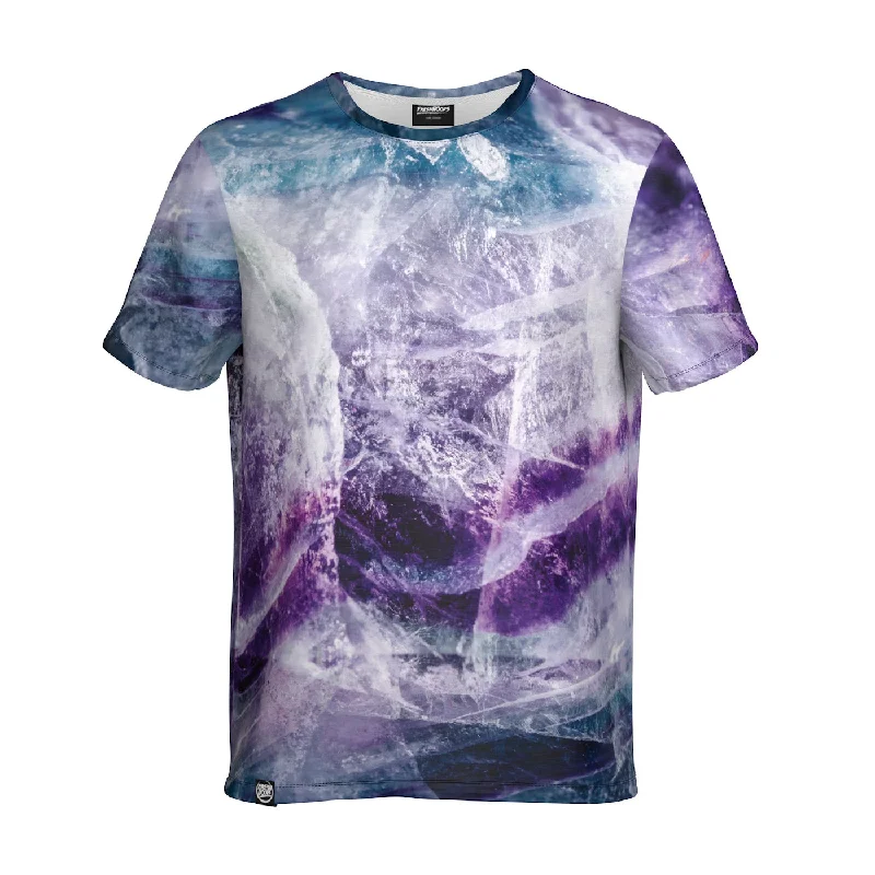 Men's Shirts for HikingMineral Stone Fluorite Crystal T-Shirt