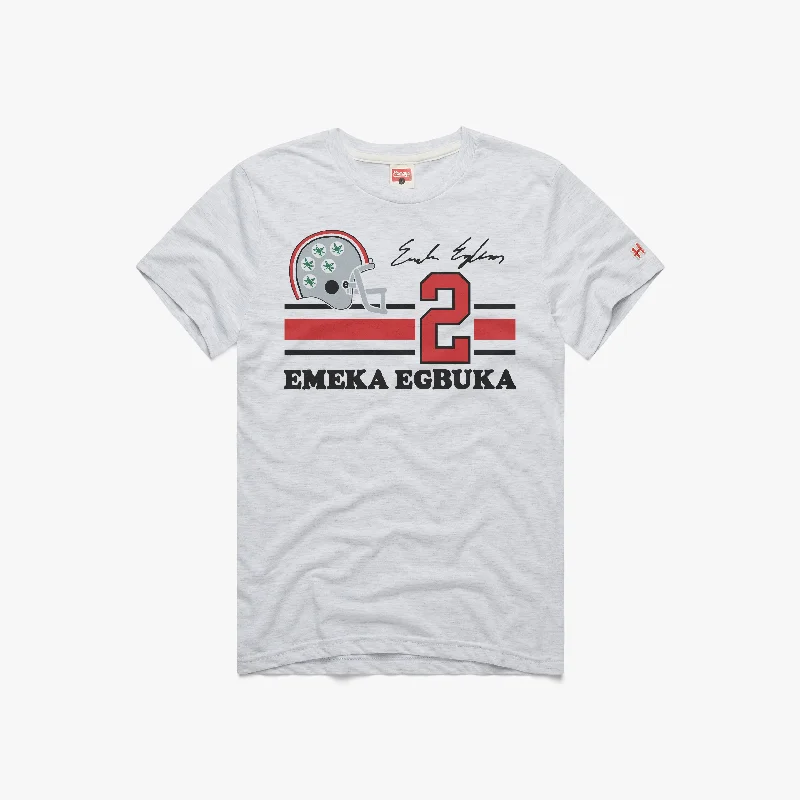 Men's Shirts with Double-Breasted DesignsOhio State Emeka Egbuka Signature Jersey