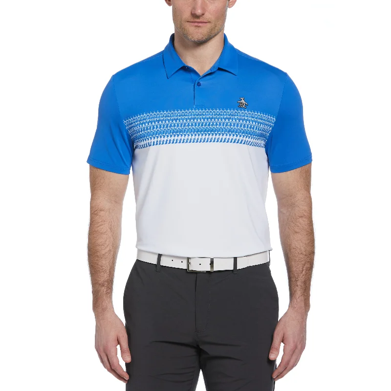 Men's Shirts with Patch PocketsPenguin Stripe Block Print Golf Polo