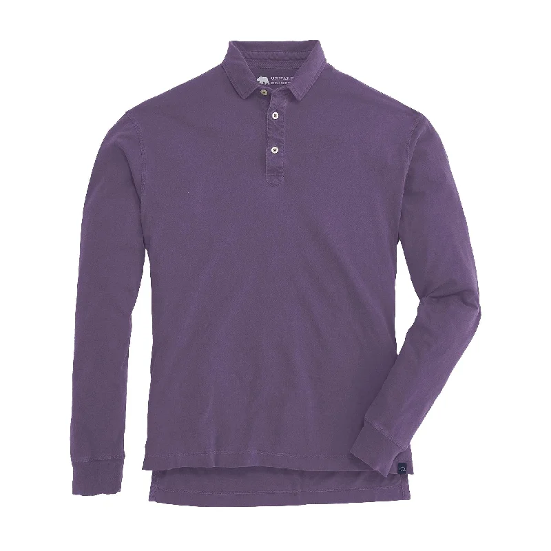 Men's Shirts for Beach OutingsPerry Long Sleeve Polo - Loganberry