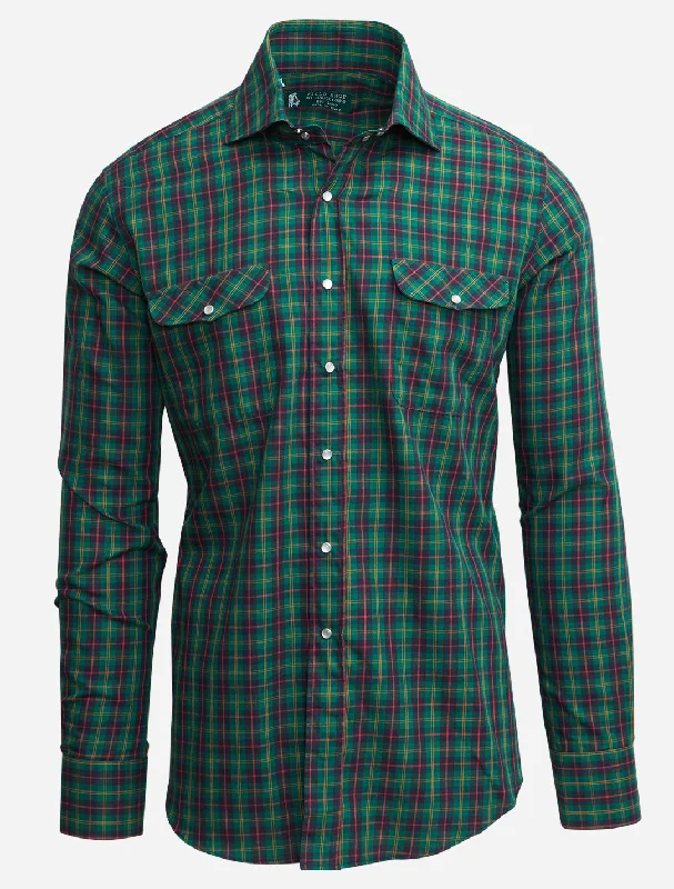 Men's Organic Cotton Shirts for Eco-ConsciousnessPlaid Kacey Field Shirt Green Tartan